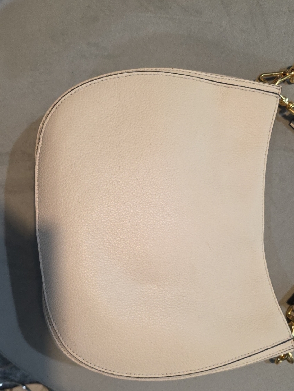 Coccinelle Cream Leather Crossbody Bag with Gold Logo - Picture 3 of 12
